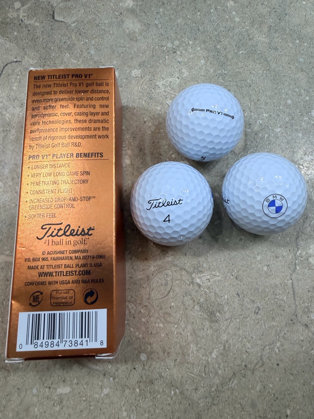 PACK OF 3 - Titleist PRO V1 #4 Golf Balls BRAND NEW!! BMW Logo Balls - Picture 3 of 3